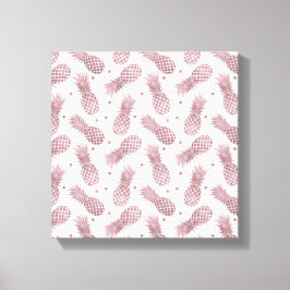 Roos goudStippen ananassen Canvas Afdruk