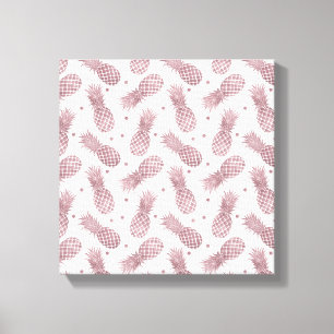 Roos goudStippen ananassen Canvas Afdruk