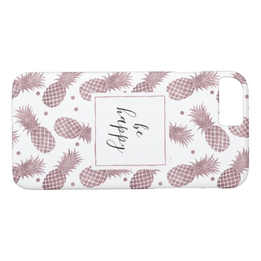 Roos goudStippen ananassen Case-Mate iPhone Case (Achterkant (Horizontaal))