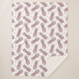 Roos goudStippen ananassen Sherpa Deken