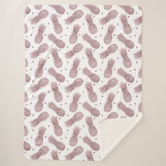 Roos goudStippen ananassen Sherpa Deken (Voorkant)