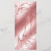 Roos goudstof roos roze elegante klassieke bruilof menu (Achterkant)