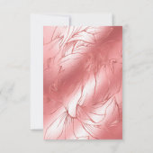 Roos goudstof roos roze rsvp reactiekaart kaartje (Achterkant)