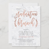 Roos goudtipografie marmer afstuderen brunch kaart (Voorkant)