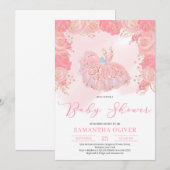 Roos goudtut jurk blozen Baby shower blozen Kaart (Voorkant / Achterkant)
