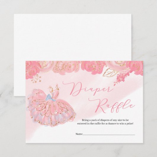 Roos goudtut jurk roze flacon informatiekaartje (Voorkant / Achterkant)