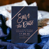 Roos goudtypografie bijtende marjoek met uitzonder save the date