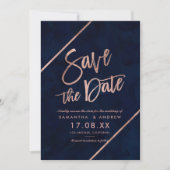 Roos goudtypografie bijtende marjoek met uitzonder save the date (Voorkant)