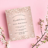 Roos gouduitnodiging voor budgetverjaardag