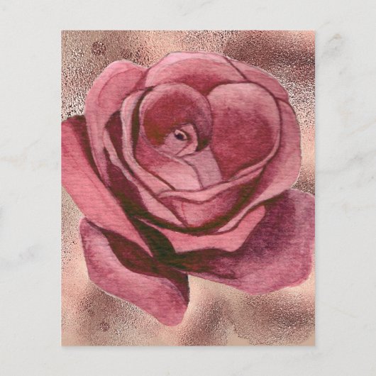 Roos gouduitnodiging voor budgetverjaardag (Achterkant)