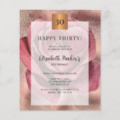 Roos gouduitnodiging voor budgetverjaardag flyer (Voorkant)