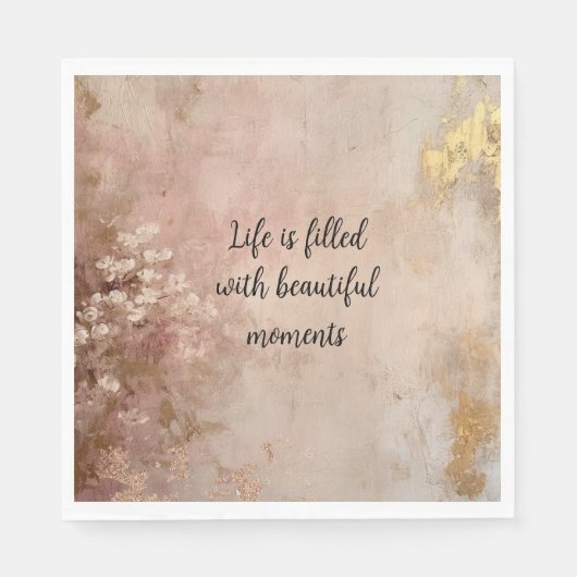 Roos goudverf servet (Voorkant)