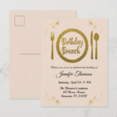 Roos goudverjaardag brunch uitnodiging briefkaart (Voorkant / Achterkant)