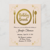 Roos goudverjaardag brunch uitnodiging briefkaart (Voorkant)