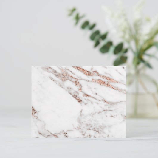 Roos goudvezel briefkaart (Staand voorkant)