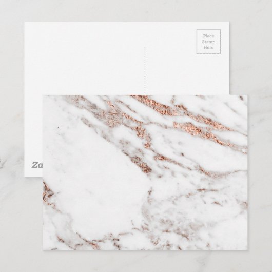 Roos goudvezel briefkaart (Voorkant / Achterkant)