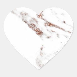 Roos goudvezel hart sticker