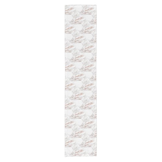 Roos goudvezel korte tafelloper (Voorkant)