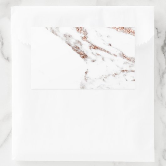 Roos goudvezel rechthoekige sticker (Tas)