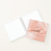 Roos goudvis Zwarte zijde satin elegant naam Notitieboek (Binnen)