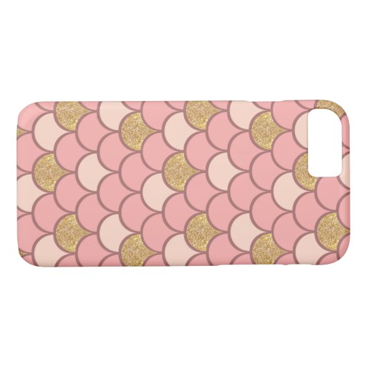Roos goudvisschaalpatroon met glittereffect Case-Mate iPhone case (Achterkant (Horizontaal))