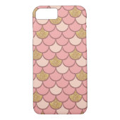 Roos goudvisschaalpatroon met glittereffect Case-Mate iPhone case (Achterkant)