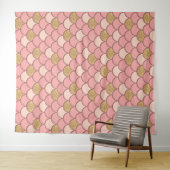 Roos goudvisschaalpatroon met glittereffect wandkleed (In Situ (horizontaal))