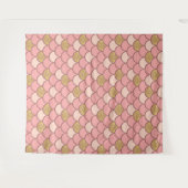 Roos goudvisschaalpatroon met glittereffect wandkleed (Voorkant (horizontaal))