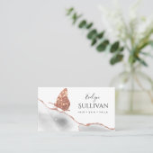 roos goudvlinder en witte gewas visitekaartje (Staand voorkant)