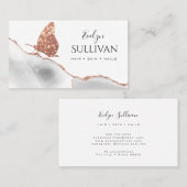 roos goudvlinder en witte gewas visitekaartje (Voorkant / Achterkant)