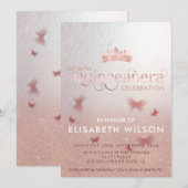 Roos goudvlinder tiara Quinceañera Kaart (Voorkant / Achterkant)