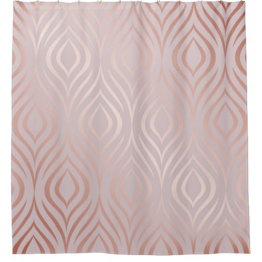 Roos goudvormig naadloos patroon douchegordijn (Voorkant)