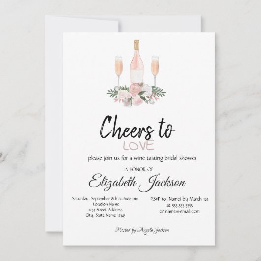 Roos goudVrijgezellenfeest voor het bewerken van w Kaart (Voorkant)