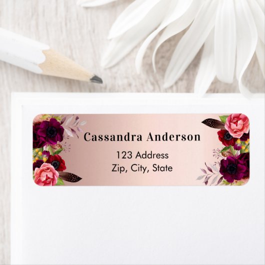 Roos goudvuurwapens geven hun adreslabel terug etiket (Insitu)