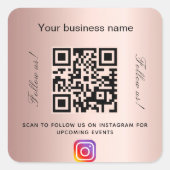 Roos goudwinkel, naam qr code Instagram Vierkante Sticker (Voorkant)