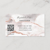 Roos goudwitte gewas marmer QR code logo Visitekaartje (Achterkant)