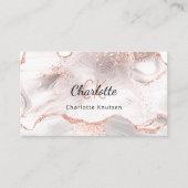 Roos goudwitte gewas marmer QR-code Visitekaartje (Voorkant)
