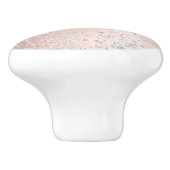 Roos goudzilverglitterstof giststof keramische knop (Zijkant)