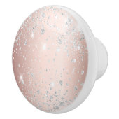 Roos goudzilverglitterstof giststof keramische knop (Rechts)