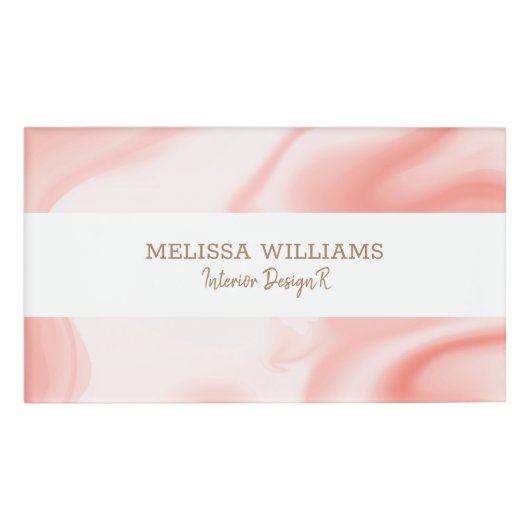 Roos-goudzwanen voor vloeibare marmer naambadge (Voorkant)