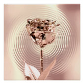 Roos - goudzwart koper - zijden cirkel rond zijde perfect poster (Voorkant)