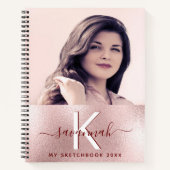 Roos goudzwart monogram notitieboek (Voorkant)