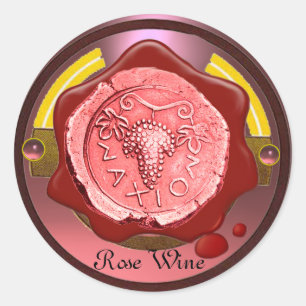 ROOS GRAPE WINE RED WAX SEAL RONDE STICKER