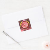 ROOS GRAPE WINE RED WAX SEAL VIERKANTE STICKER (Envelop)