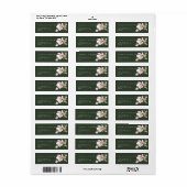 Roos Green Magnolia Wedding Return Address Label (Full Sheet)