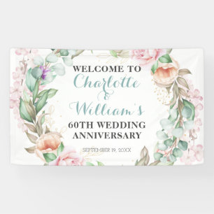 Roos Greenery 60th Diamond Wedding Jubileum Spandoek