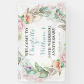Roos Greenery 60th Diamond Wedding Jubileum Spandoek (Verticaal)