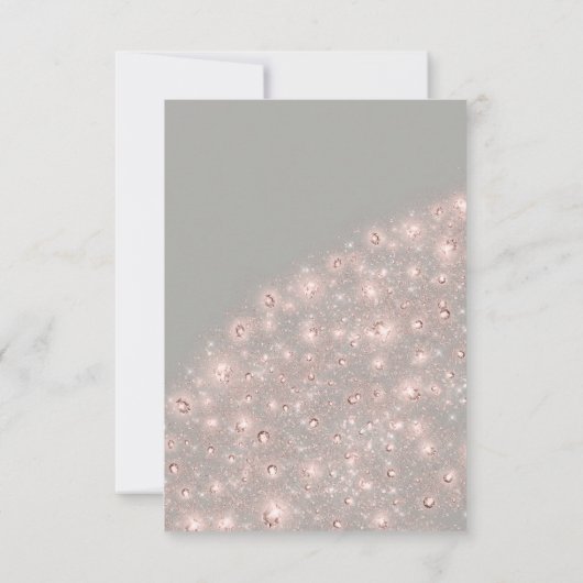 Roos Grey Glitter Vrijgezellenfeest Verjaardag Swe Kaart (Achterkant)