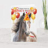 Roos Grey Horse Funny Birthday Kaart (Voorkant)
