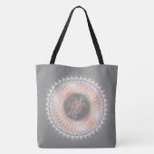 Roos Grijze schildpad Mandala Tote Bag (Achterkant)